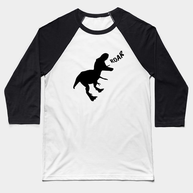 T-Rex, King of the Mesozoic Era Baseball T-Shirt by NickiPostsStuff